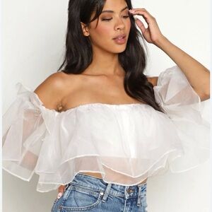 Show Me Your Mumu Rossella ruffle organza top